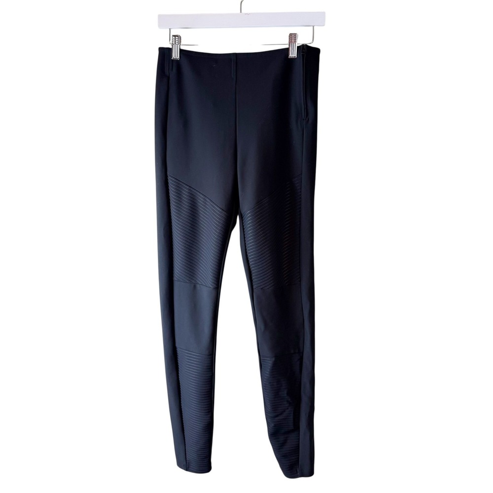 Athleta High Rise Madison Moto Leggings Black 8T Tall Side Zip 383903